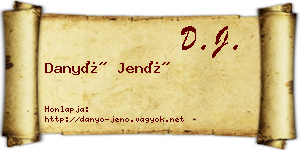 Danyó Jenő névjegykártya